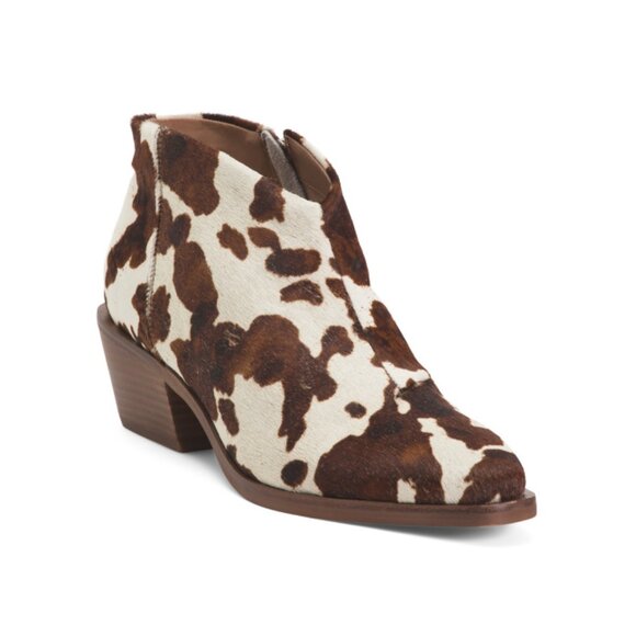 DOLCE VITA Cocoa Made In Brazil Leather Safira Ankle Booties - Picture 1 of 2